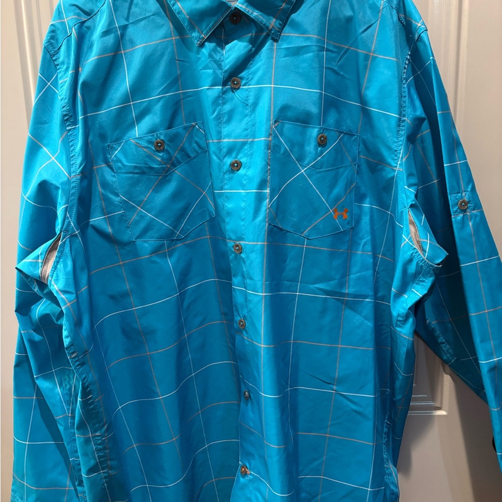 Under Armour Teal Button-Up Shirt